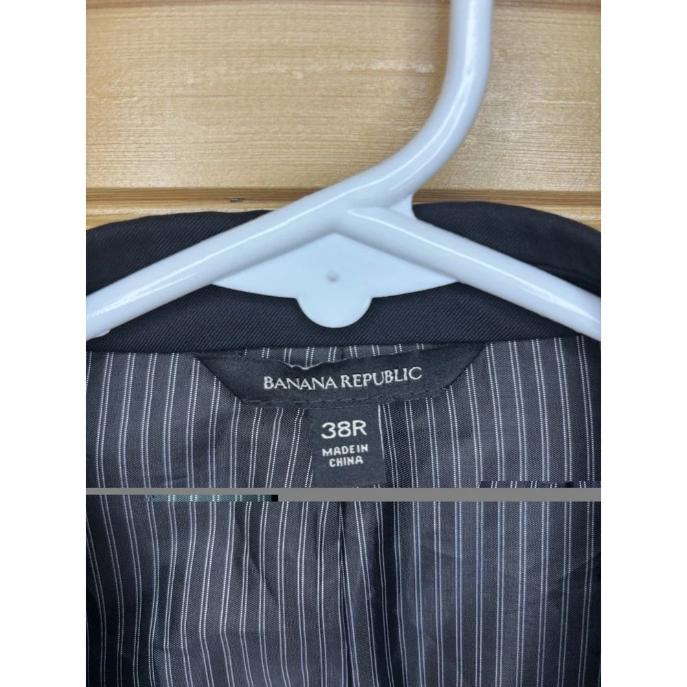 Banana Republic Blazer 38R Black Marzotto Super 120'S Standard Fit Suit Jacket